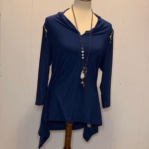 Size xl Chaus New York blue zip sleeve top